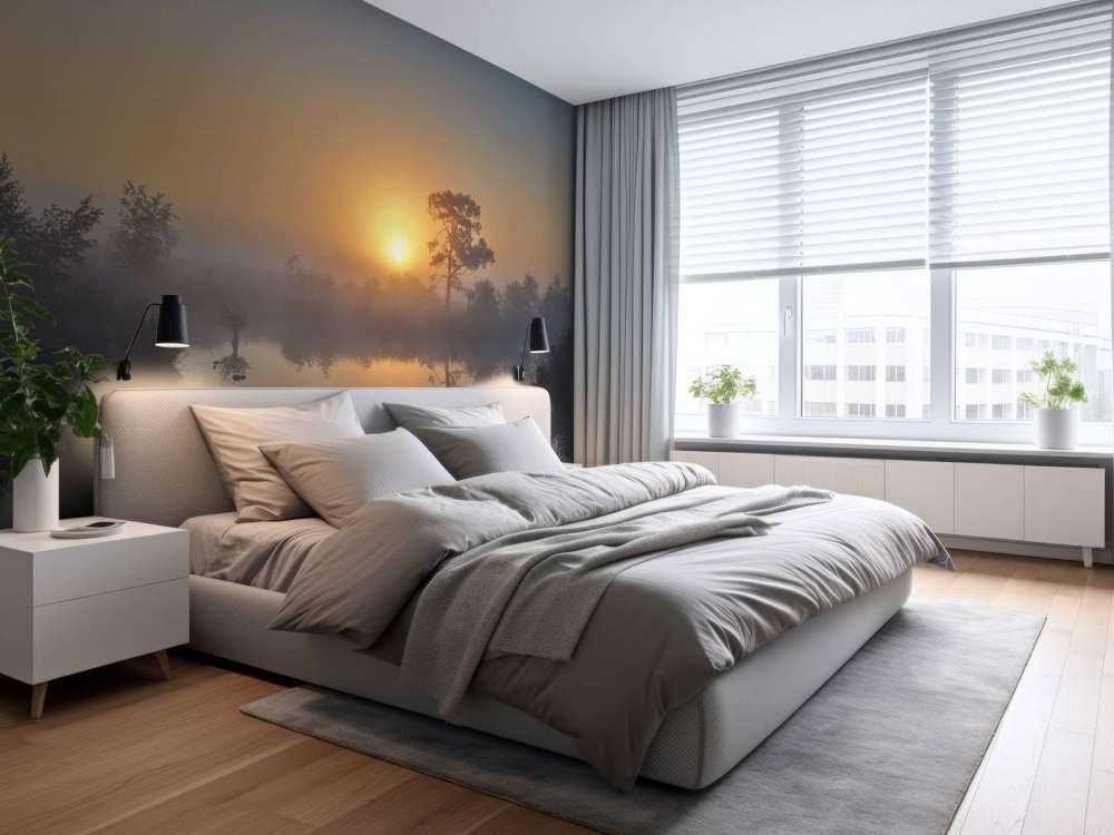 Mglisty wschód słońca