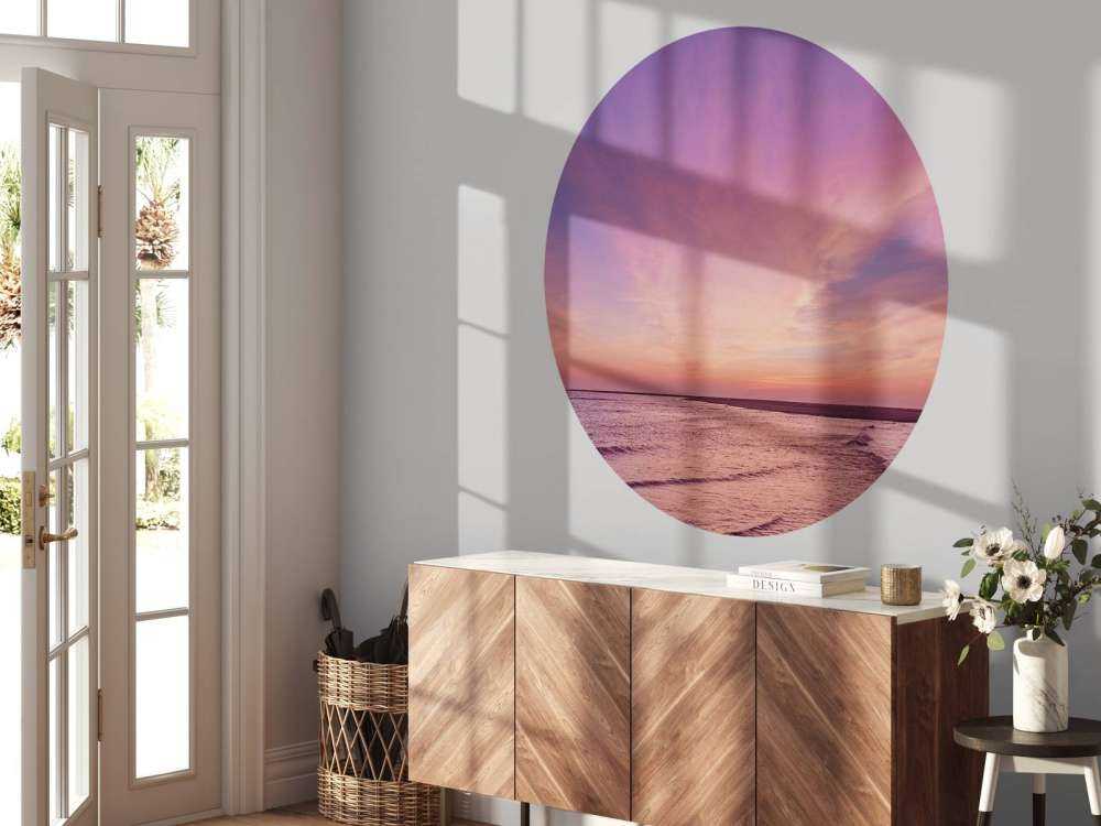 Plaża z różowym zachodem słońca