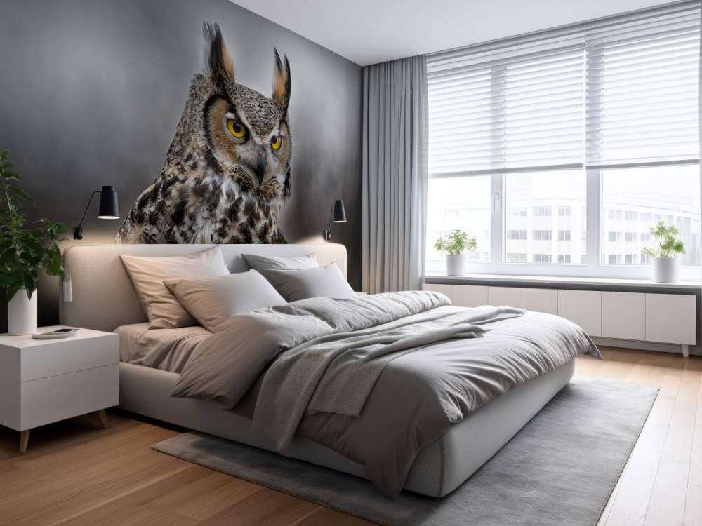 Sowa z brązowymi piórami