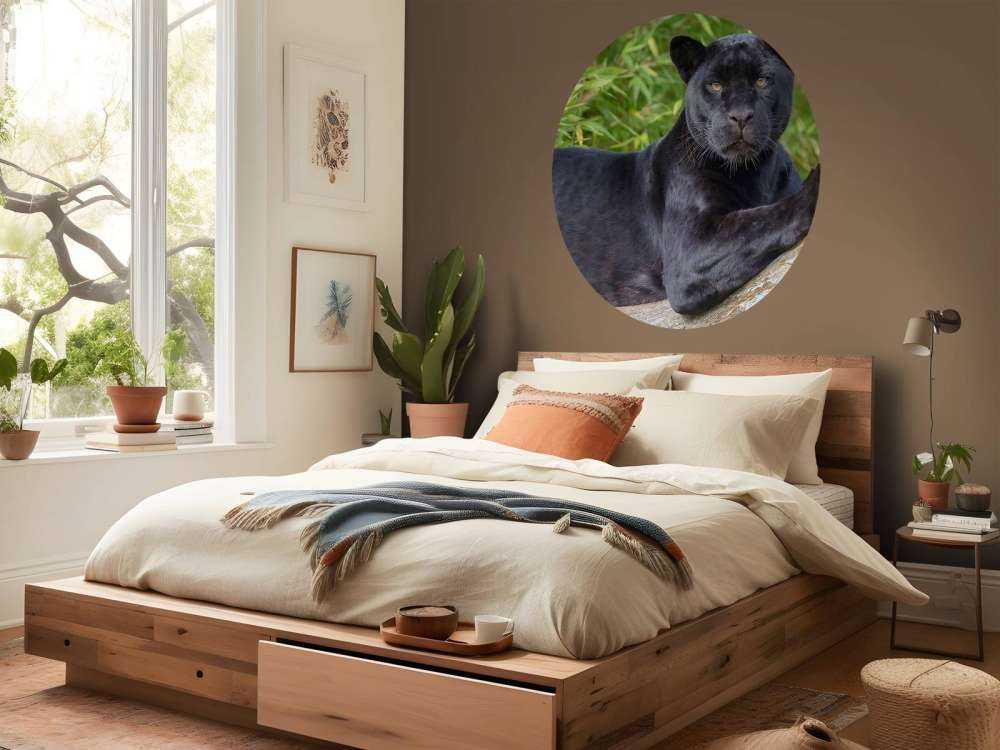 Czarna pantera na drzewie