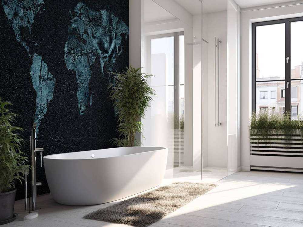 Niebieska mapa świata