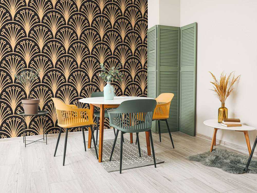 Złote kwiaty art deco