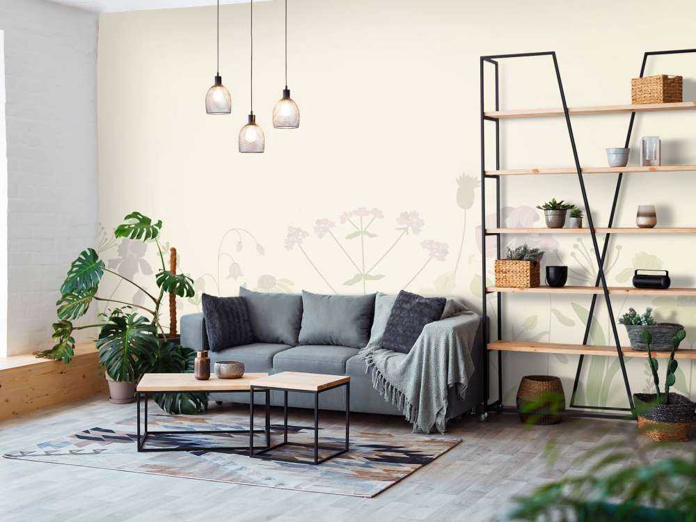 Pole kwiatów beż i stary róż