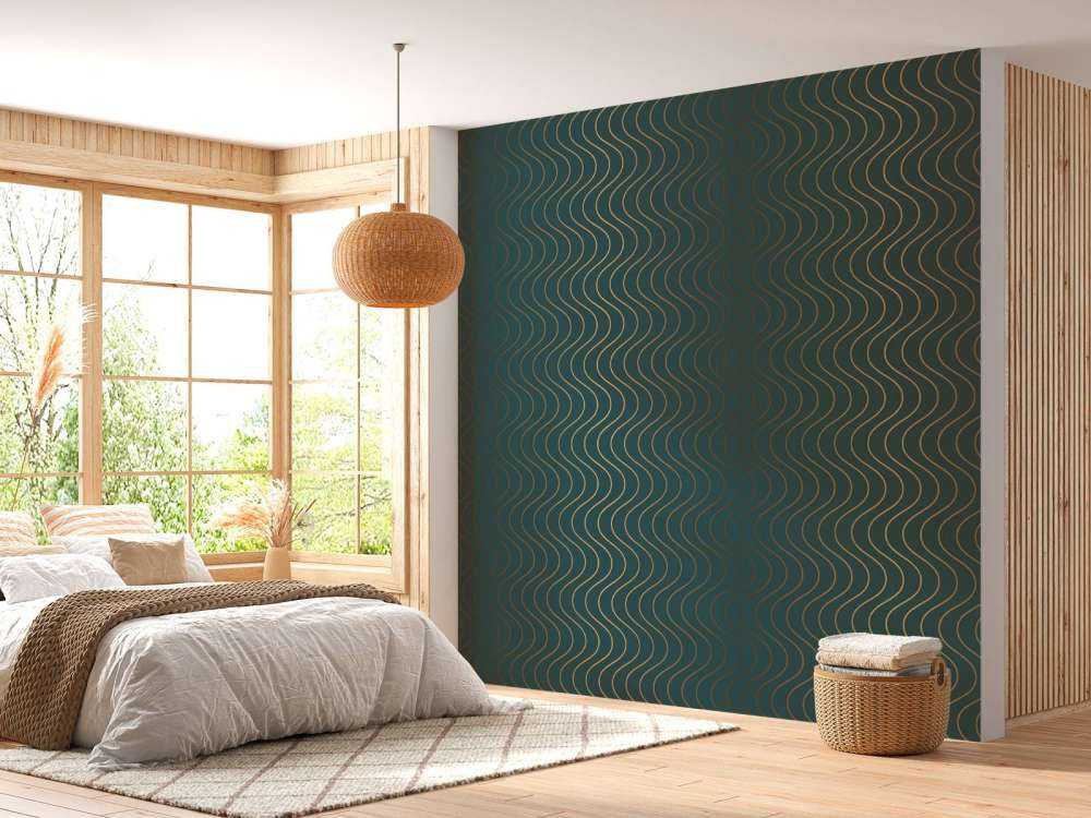 Falisty turkusowy wzór