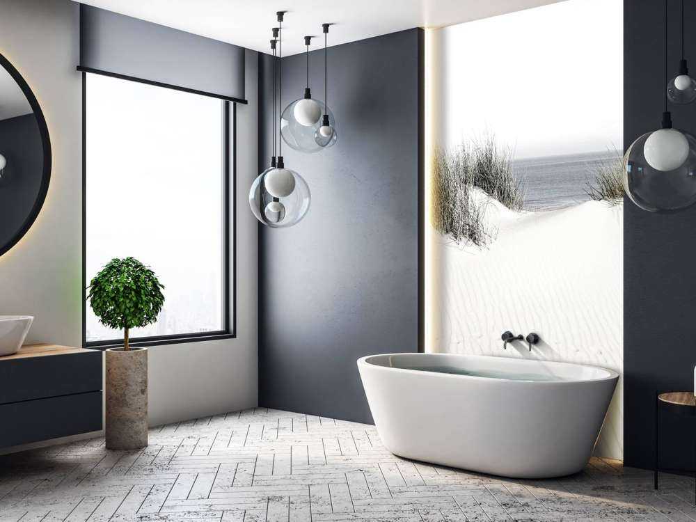 Przejście z wydmy na plażę czarno-białe