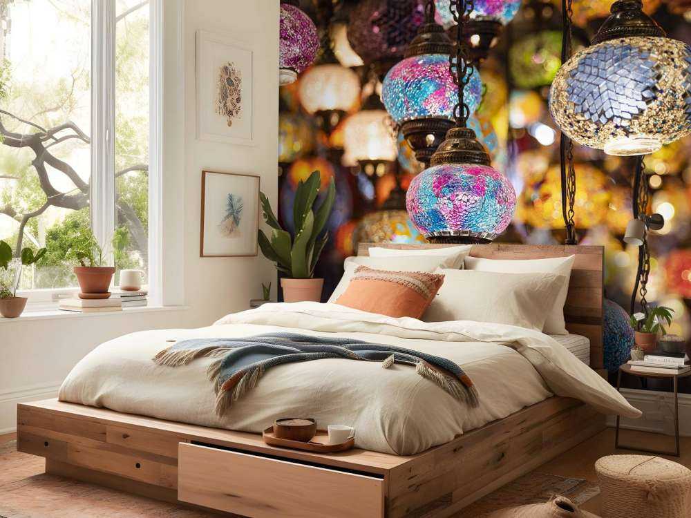 Kolorowe lampy szklane