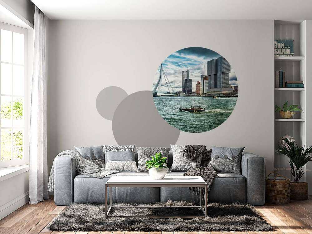 Skyline Rotterdam z widokiem na Kop van Zuid w kolorze 