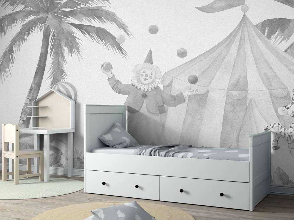 Wesołe zwierzęta cyrkowe szare