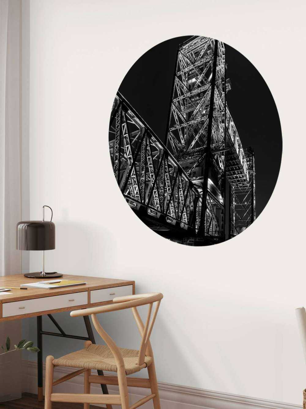 Dawny most kolejowy De Hef w Rotterdamie w czerni i bieli 