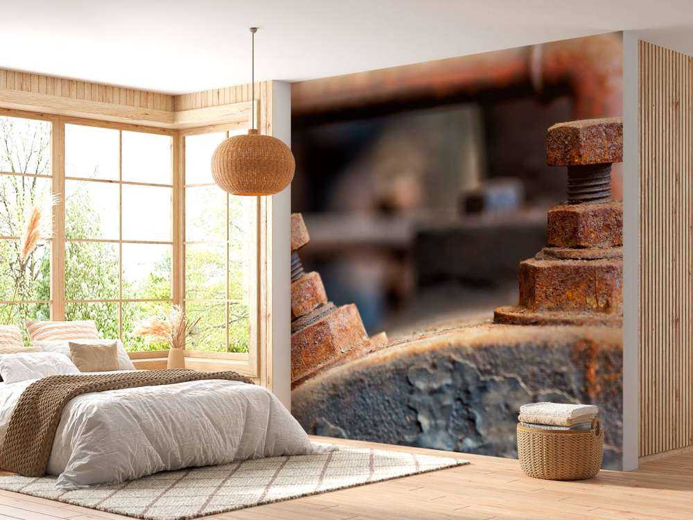 Detal zardzewiałego kotła parowego (B