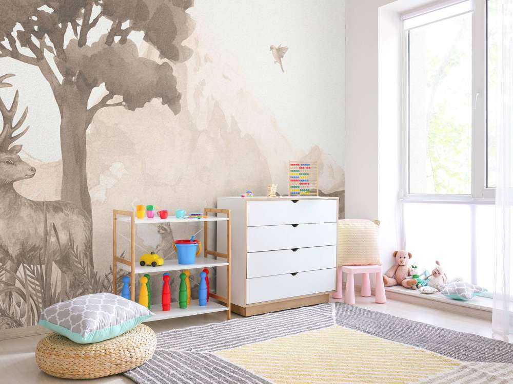 Zwierzęta leśne w kolorze taupe