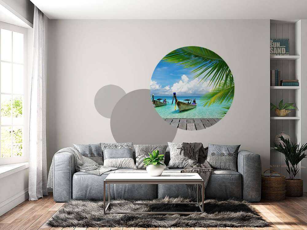 Łódź i drzewo palmowe