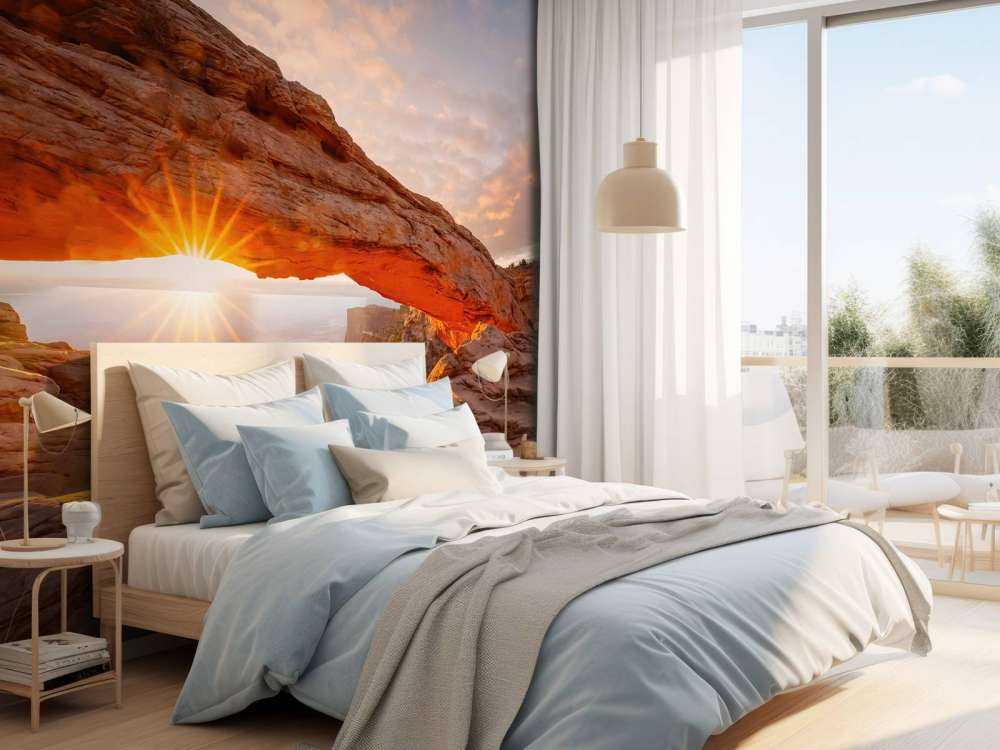 Zachód słońca pod skałami