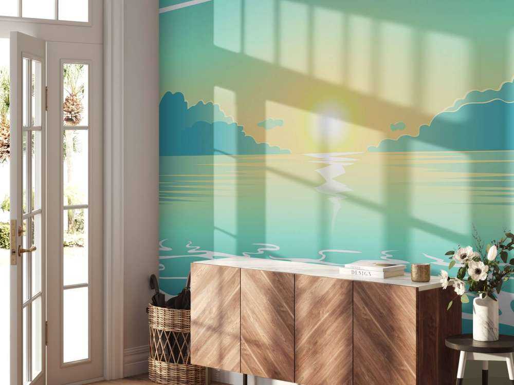 Narysowany wschód słońca