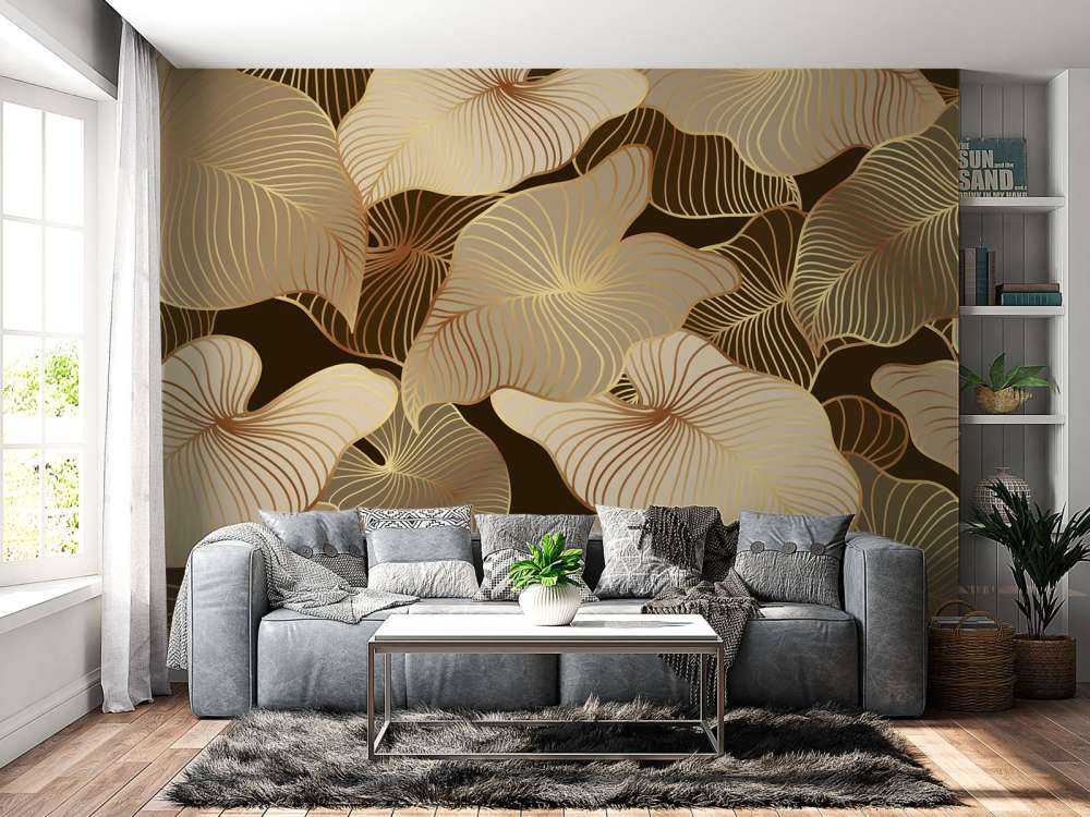 Brązowe liście tropikalne