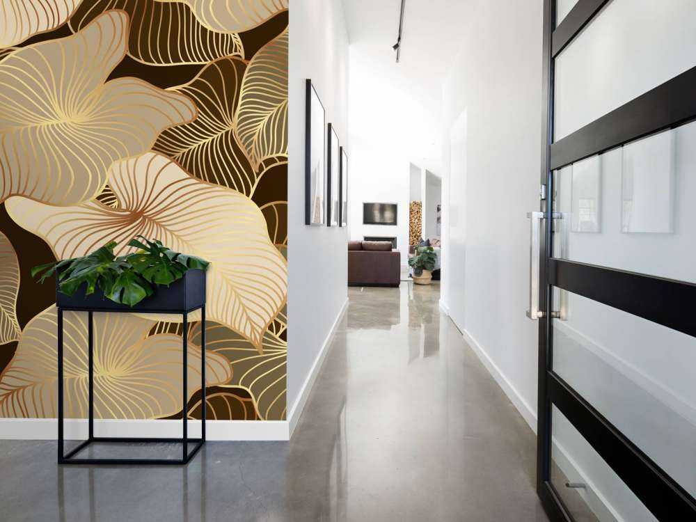 Brązowe liście tropikalne