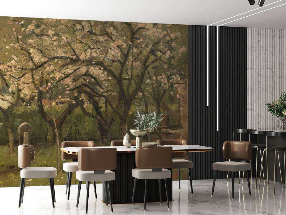 Kwitnące drzewo w sadzie