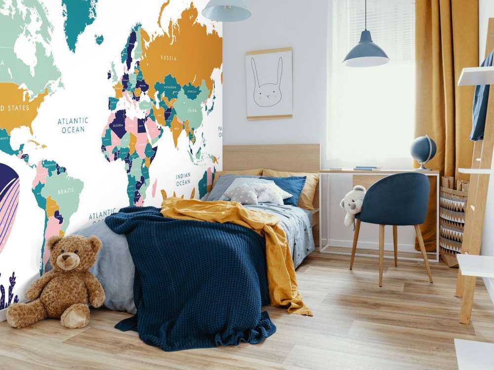 Mapa świata z oceanicznymi zwierzętami