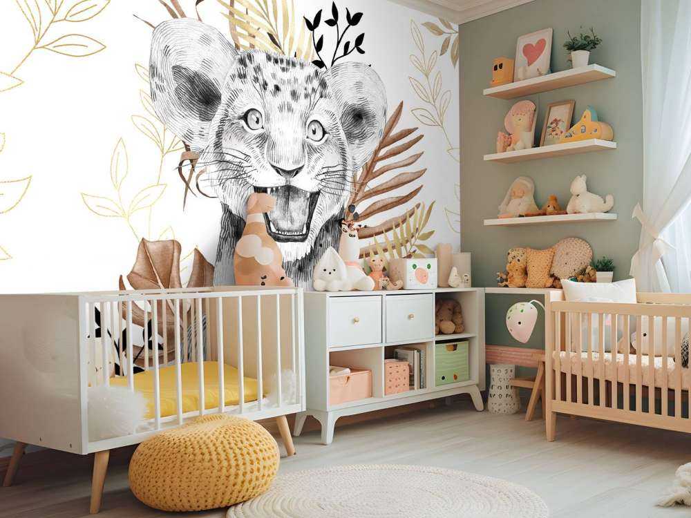 Brązowe i złote lwiątko