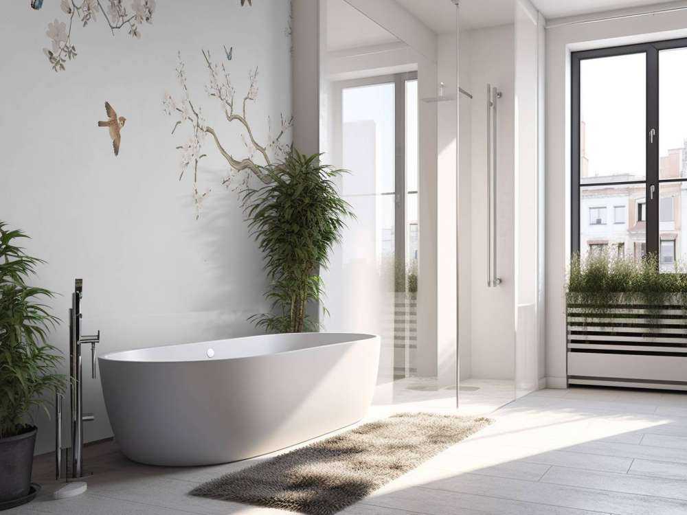 Kwitnące gałęzie i ptaki