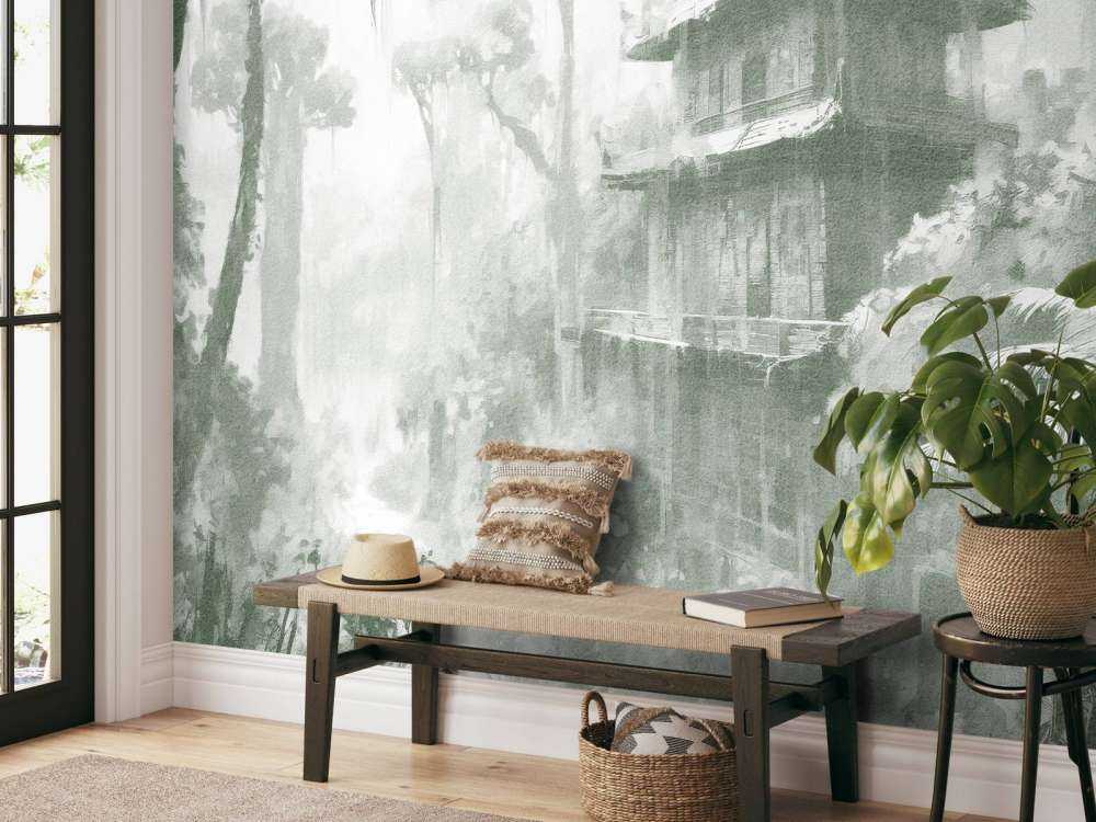 Ukryta Chatka w Mglistym Lesie, zielony