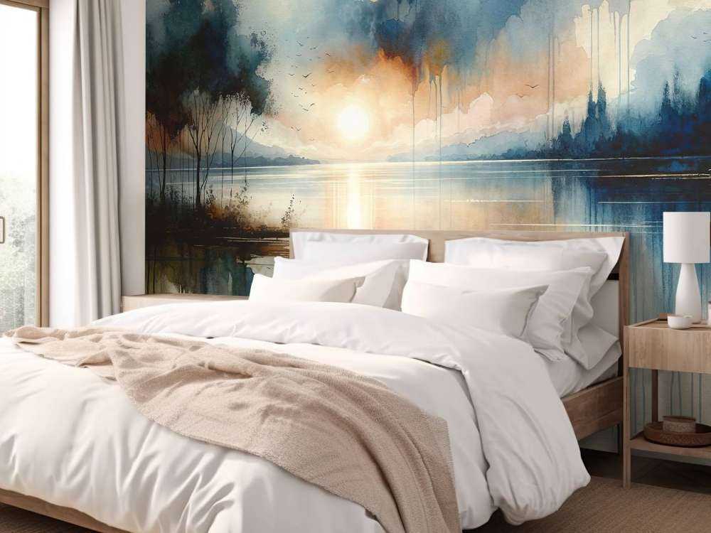 Akwaforta Abstrakcyjne Jezioro