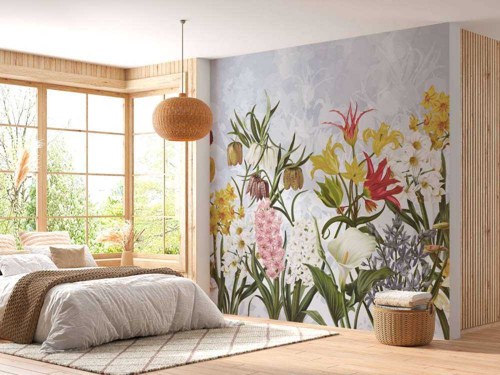 Kwiaty Wiosenne - Niebieskie Niebo w Chmurach