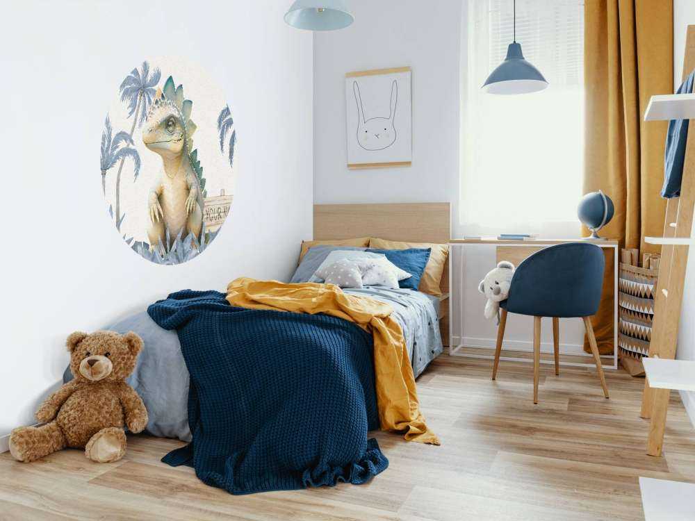 Młody stegozaur w niebieskiej dżungli