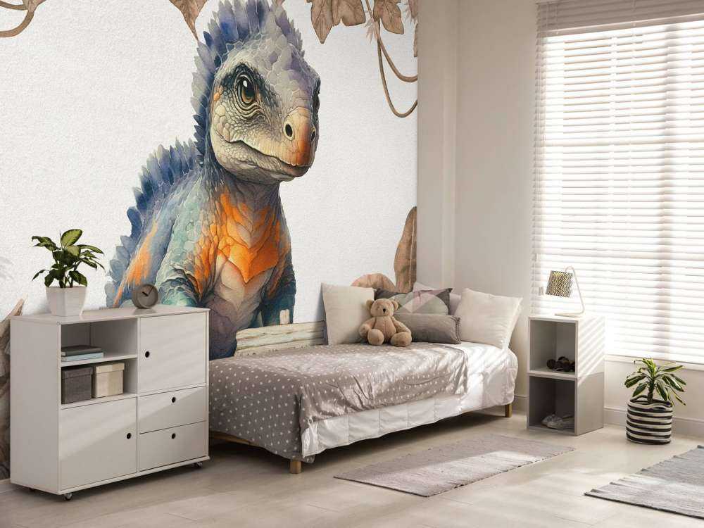 Młody ankylozaur w taupe dżungli