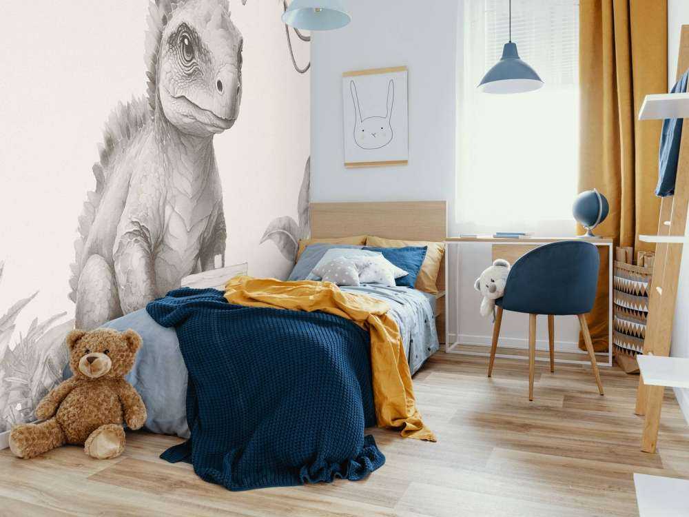 Młody ankylozaur w beżowej dżungli