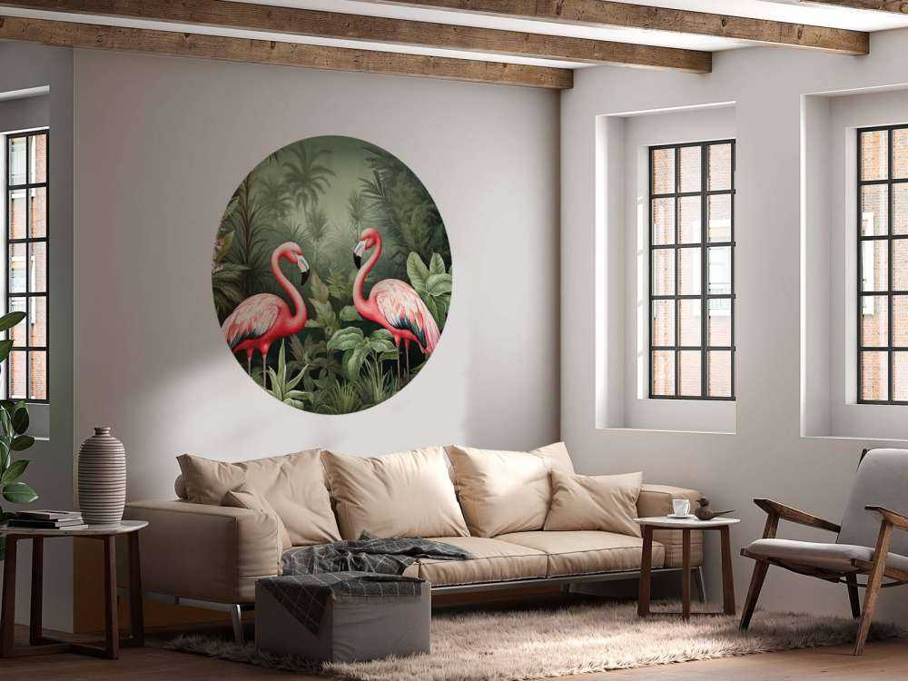 Kwiatowa oaza flamingów