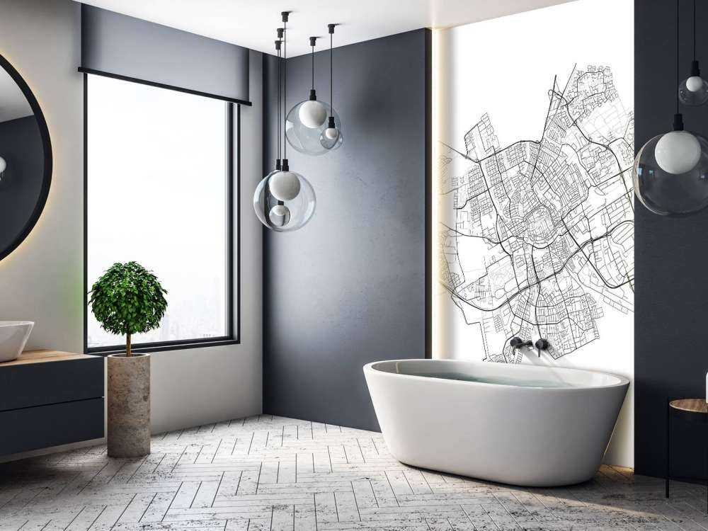 Mapa Groningen, biała