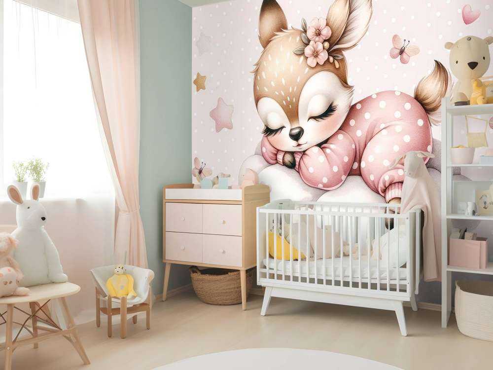 Słodki jelonek na chmurze