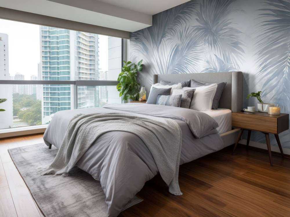 Palm Extravaganza Niebieski