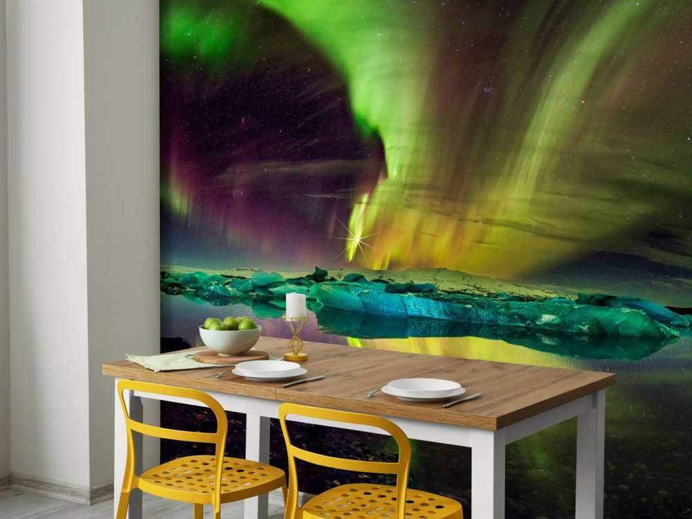 Zorze polarne w Jökulsárlón