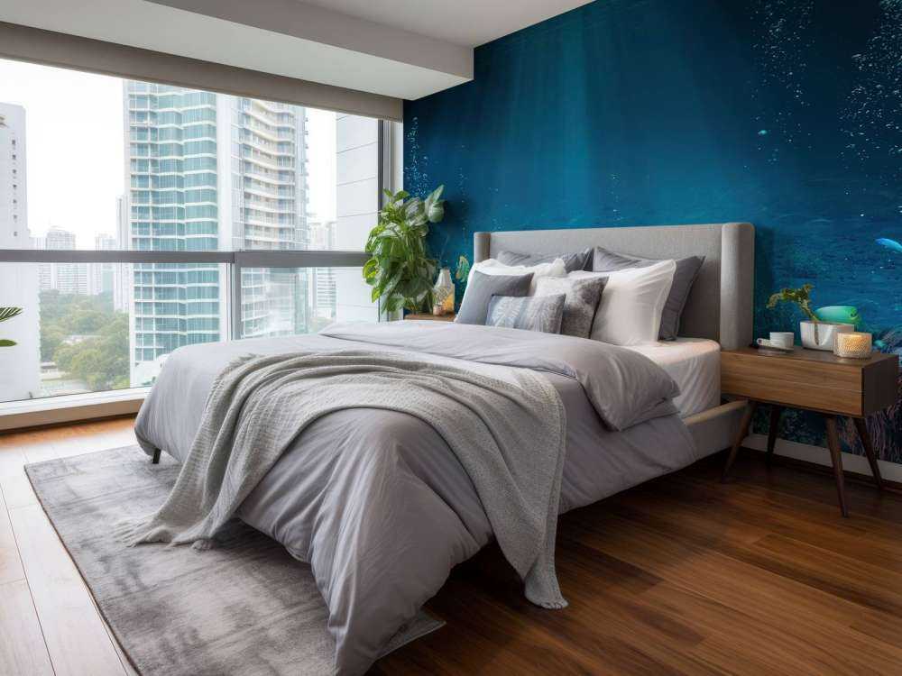 Promienie słońca przez wodę