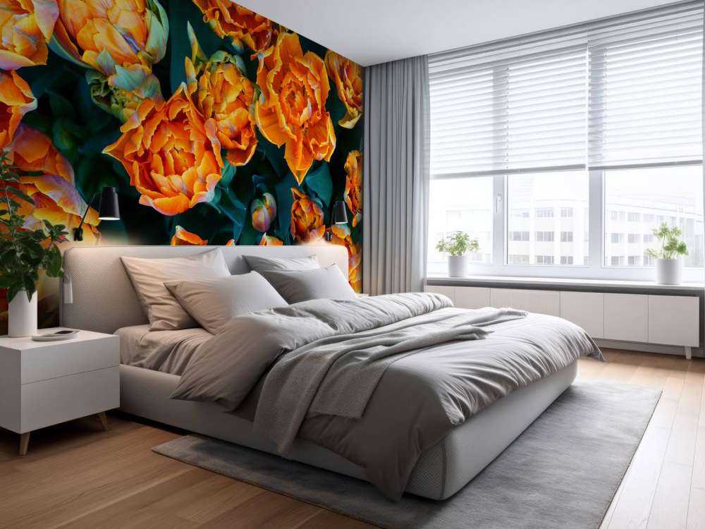 Zbliżenie na pomarańczowe tulipany