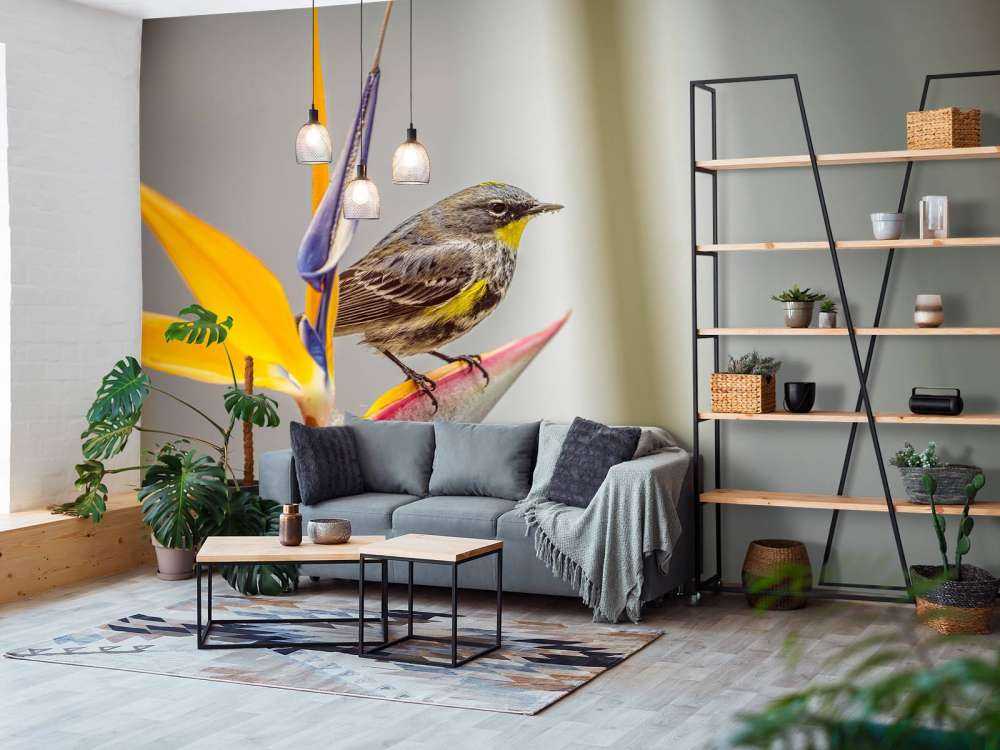 Rajski kwiat z ptakiem