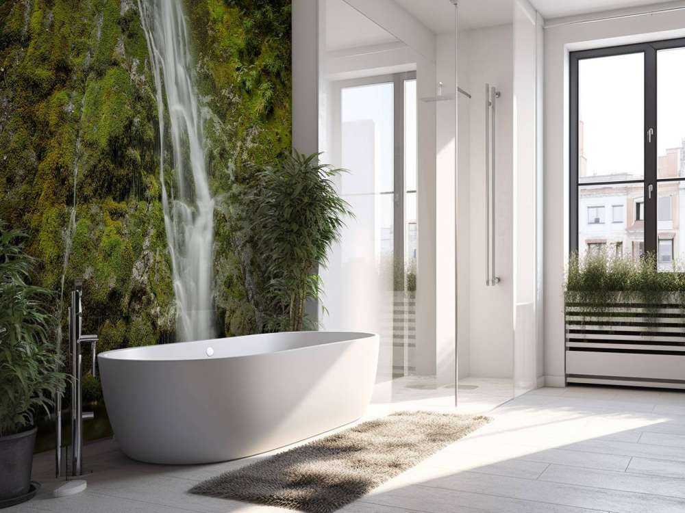 Wodospad z piękną zielenią 