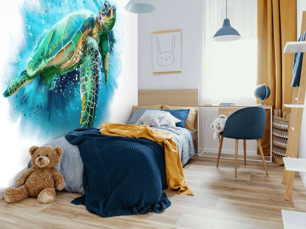 Narysowany żółw morski