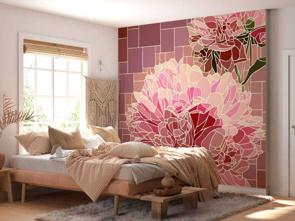 Mozaika z różowych kwiatów