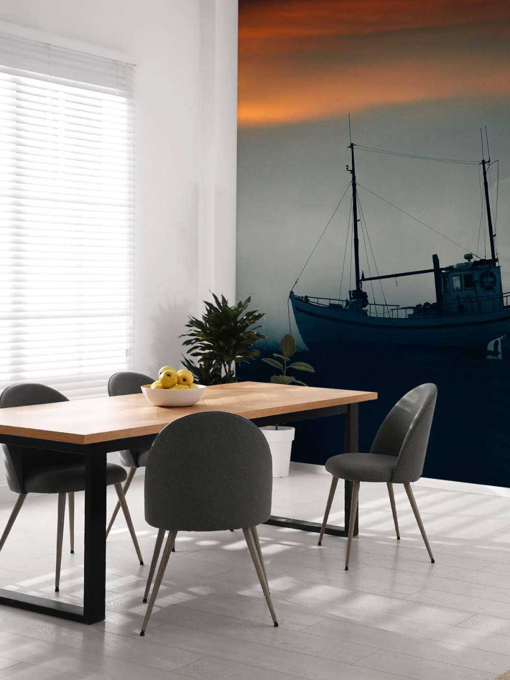 Łódź o zachodzie słońca