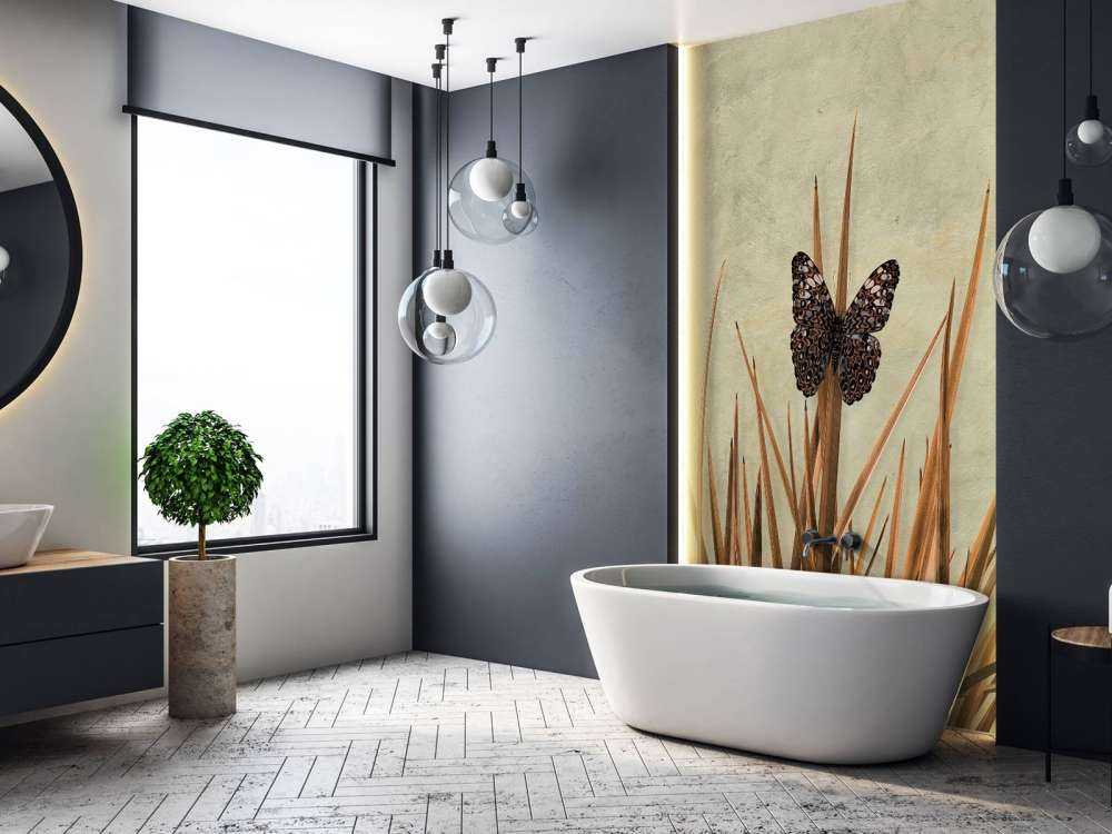 Motyl przy starej ścianie