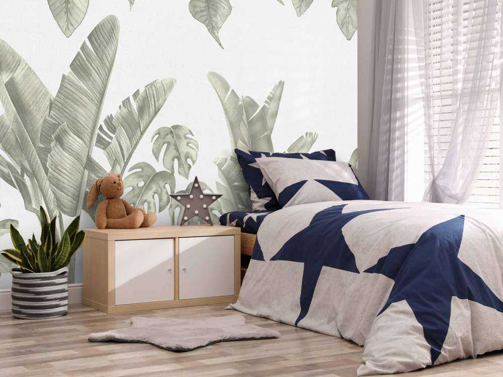 Liście dżungli w kolorze zielonym