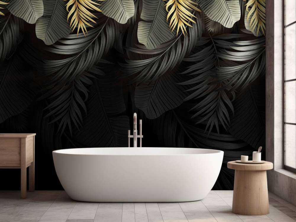 Liście na ciemnym tle