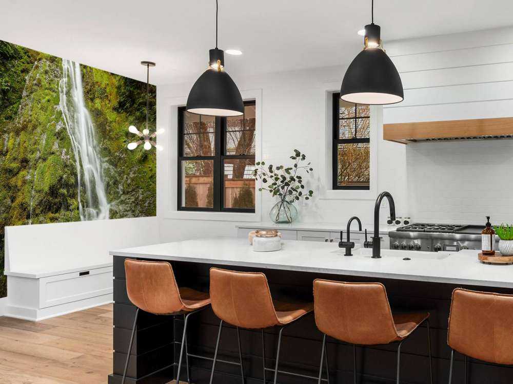 Wodospad z piękną zielenią 