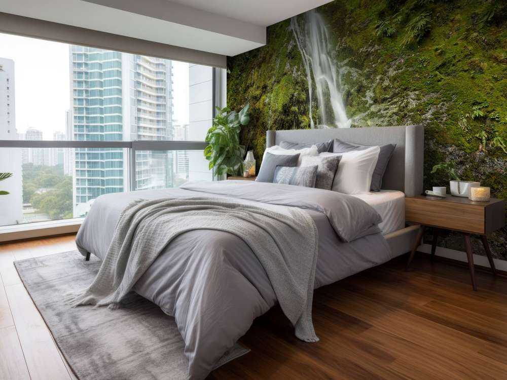 Wodospad z piękną zielenią 