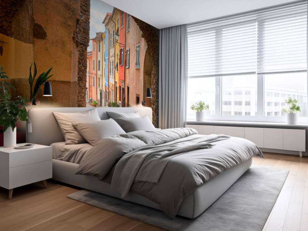 Włoska ulica z łukiem