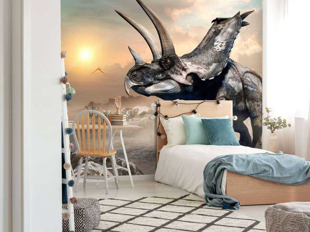 Dinozaur w porannej mgle