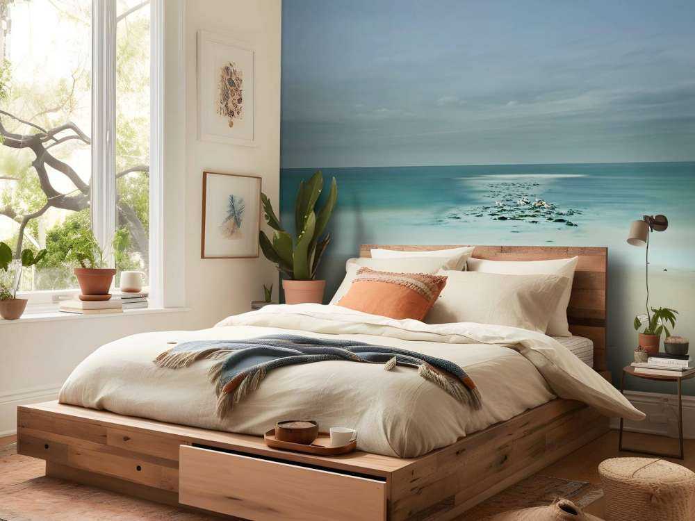 Spokojne morze z mewami